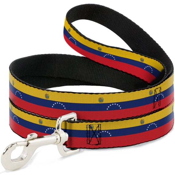 Buckle-Down Pet Leash, Dog Leash, Venezuela Flag Continuous Repeat, 4 Feet Long 1.0 Inch Wide
