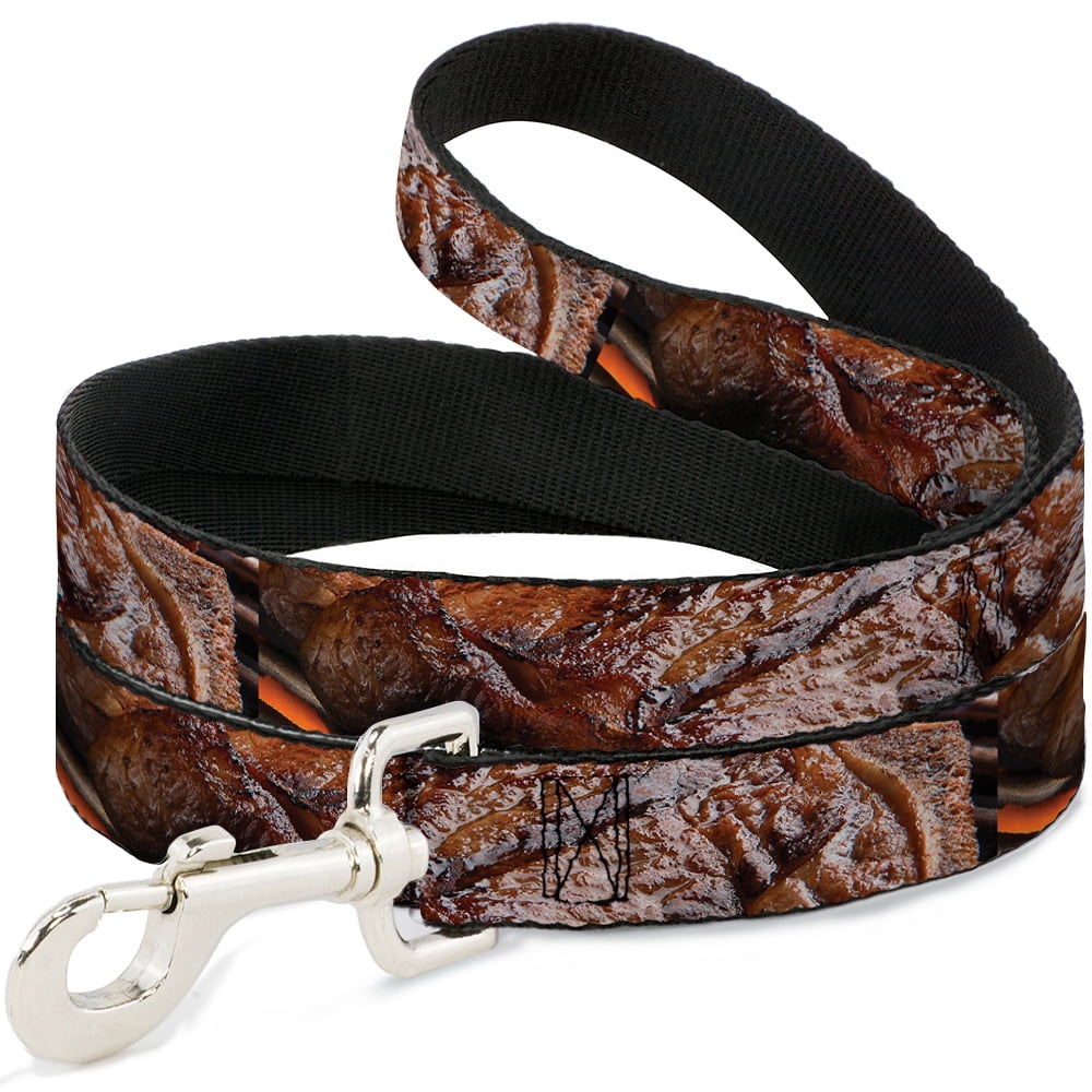 Buckle-Down Pet Leash, Dog Leash, Vivid Grilled Steak, 6 Feet Long 1.0 Inch Wide