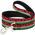 thumbnail image 1 of Buckle-Down Pet Leash, Dog Leash, Watermelon Stripe Red Green Black, 6 Feet Long 1.0 Inch Wide, 1 of 6