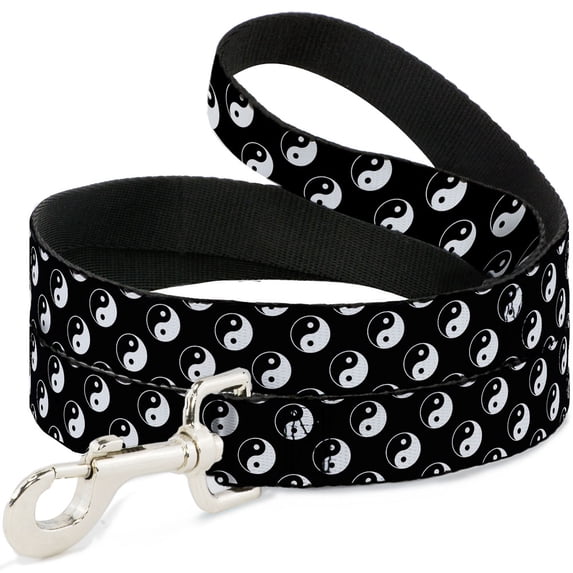 Buckle-Down Pet Leash, Dog Leash, Yin Yang Monogram Black White, 4 Feet Long 1.0 Inch Wide