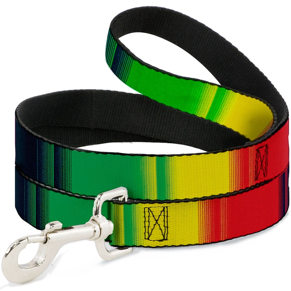Buckle-Down Pet Leash, Dog Leash, Zarape Vertical Rasta, 6 Feet Long 1.0 Inch Wide