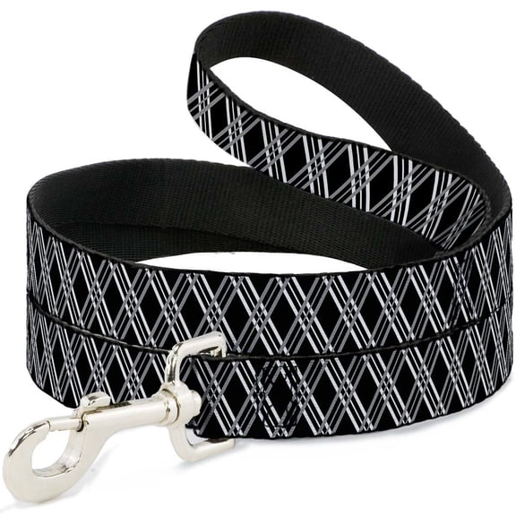 Buckle-Down Pet Leash, Dog Leash, Zig Zag Black Gray White, 4 Feet Long 1.0 Inch Wide