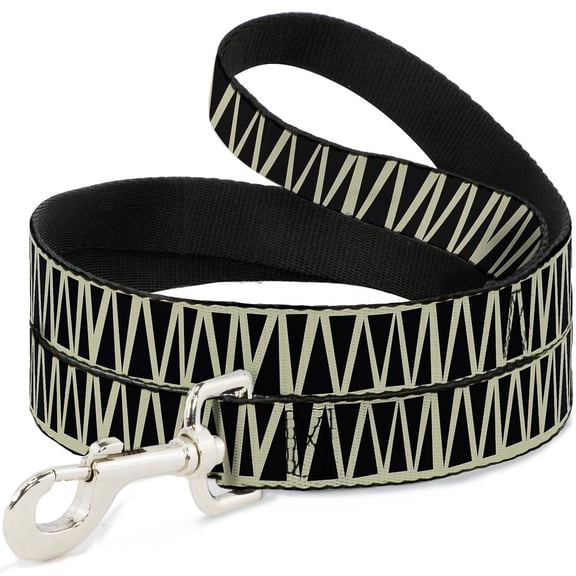 Buckle-Down Pet Leash, Dog Leash, Zig Zag Doodle Cream Black, 4 Feet Long 1.0 Inch Wide