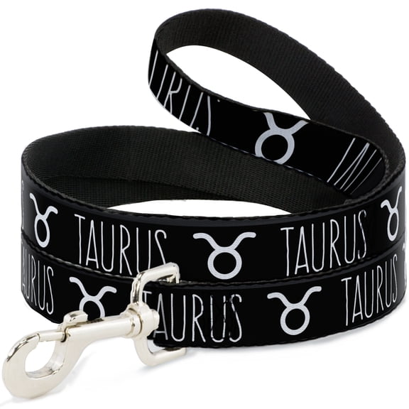 Buckle-Down Pet Leash, Dog Leash, Zodiac Taurus Symbol Black White, 4 Feet Long 1.0 Inch Wide