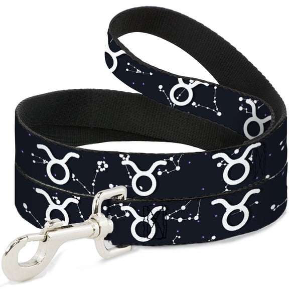 Buckle-Down Pet Leash, Dog Leash, Zodiac Taurus Symbol Constellations Black White, 4 Feet Long 1.0 Inch Wide