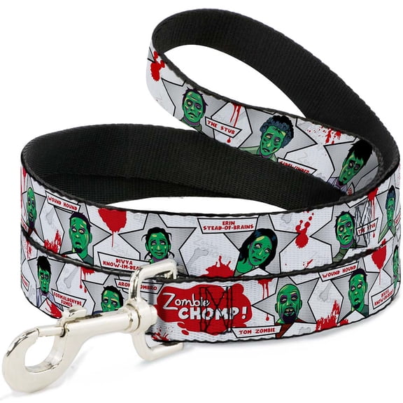 Buckle-Down Pet Leash, Dog Leash, Zombie Chomp, 4 Feet Long 1.0 Inch Wide