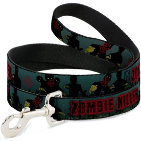 Buckle-Down Pet Leash, Dog Leash, Zombie Killer Zombie March Green Red Black, 4 Feet Long 1.0 Inch Wide