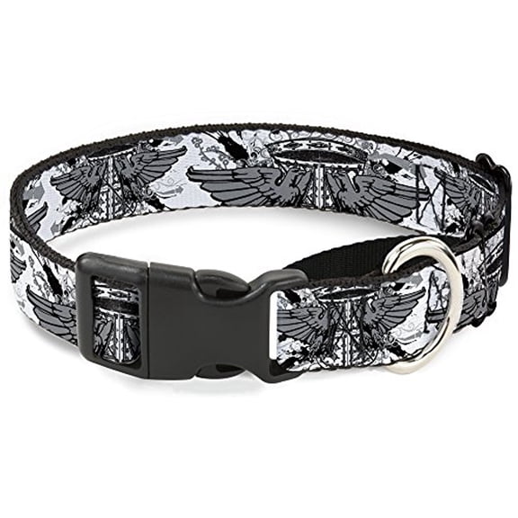 buckle-down phoenix shield white martingale dog collar