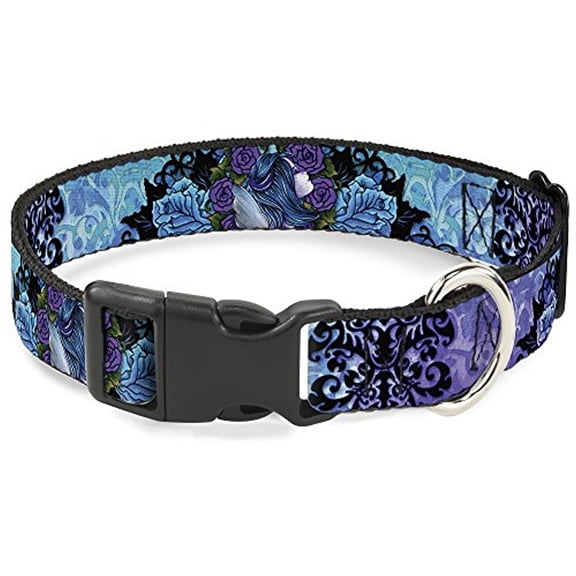 Buckle-Down Plastic Clip Collar - TJ-Fairy Blue Hair - 1.5" Wide - Fits 16-23" Neck - Medium