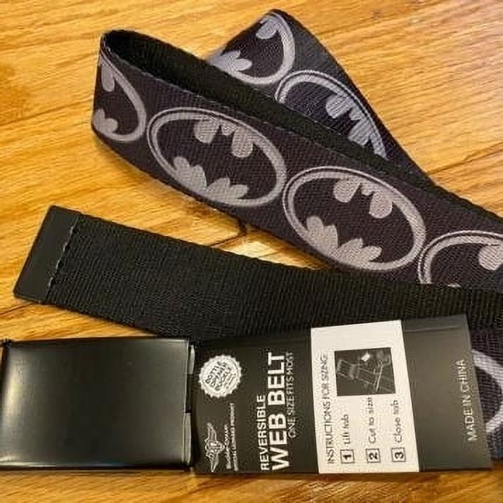 Buckle-Down Seatbelt Belt - Batman Edition, Adjustable 1.5-inch Fashion Belt For Waist 24-38, Officially Licensed DC Comics