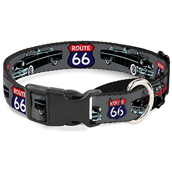 buckle-down route 66 classics gray martingale dog collar