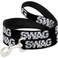 thumbnail image 1 of buckle-down "swag black plaid x white gray" dog leash, 1 of 1