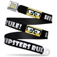 thumbnail image 1 of Nickelodeon Belt, Seatbelt Buckle Belt, Spongebob Nerd Hipsters Rule Black White, 30 to 44 Inches, 1 of 9