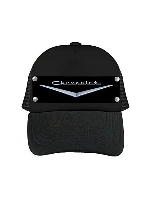 Buckle-Down Snapback Hat-1955-57 Chevrolet V Emblem Black Silver