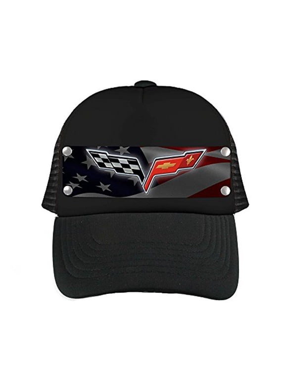 Buckle-Down Snapback Hat-C6 Emblem Waving American Flag