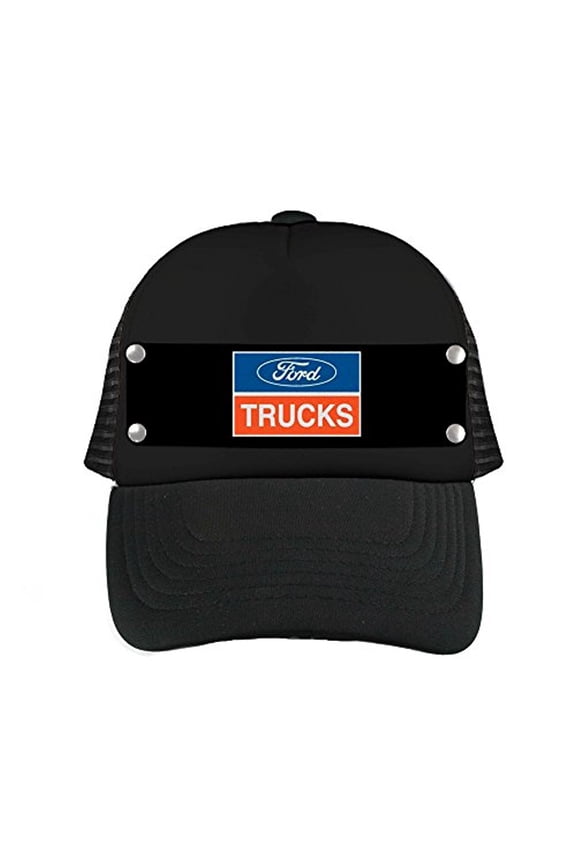Buckle-Down Snapback Hat-Ford Trucks Logo2 Black White Blue Red