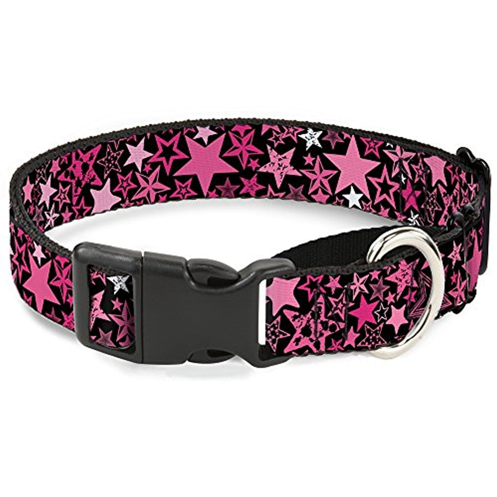 Buckle-Down Stargazer Black Pink Martingale Dog Collar