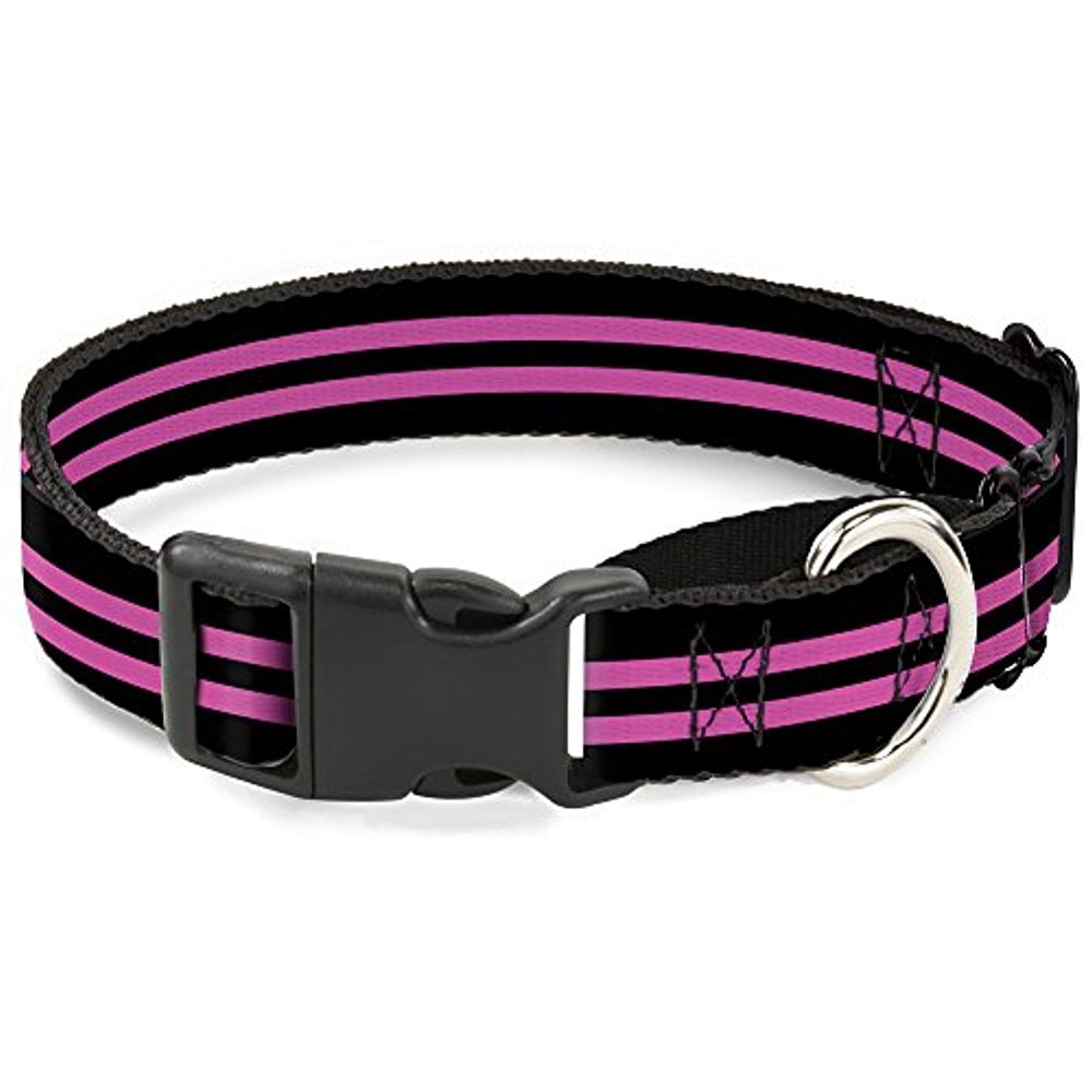 buckle-down stripe black pink martingale dog collar