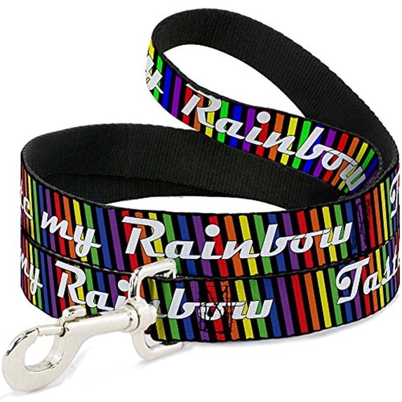 Buckle-Down "TASTE MY RAINBOW Black Multi Color" Dog Leash
