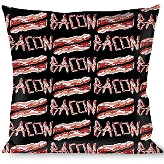 Buckle-Down Throw Pillow - Bacon w Text2