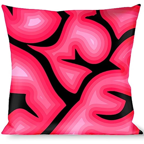Buckle-Down Throw Pillow - Brains Black Pink