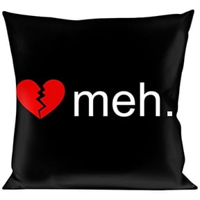 Buckle-Down Throw Pillow - Broken Heart MEH Black Red White