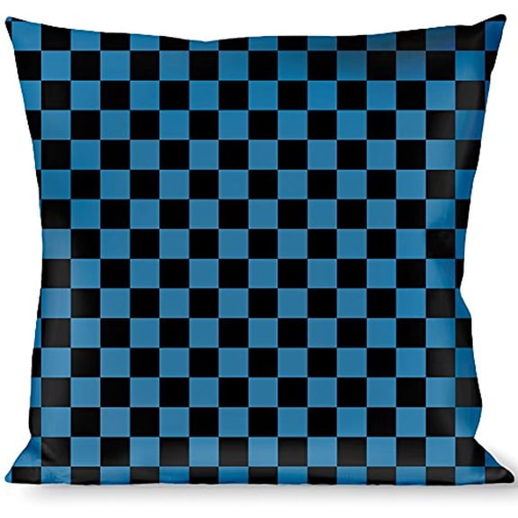 Buckle-Down Throw Pillow - Checker Black Turquoise