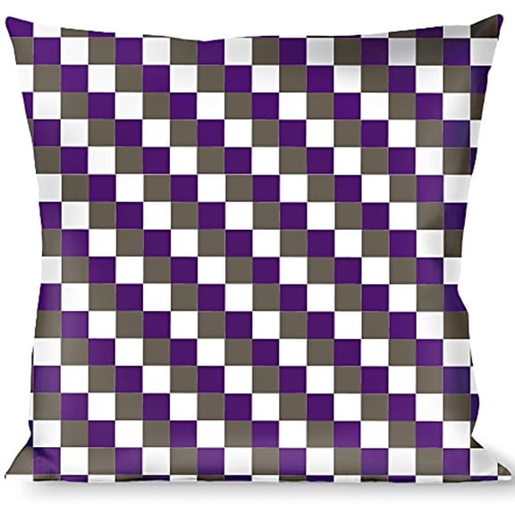 Buckle-Down Throw Pillow - Checker Gray Purple White