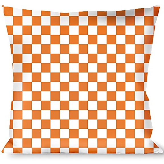 buckle-down throw pillow - checker white tn orange