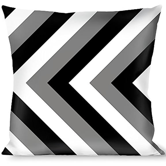 buckle-down throw pillow - chevron white gray black
