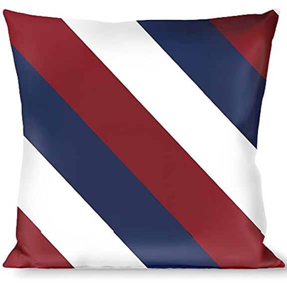 Buckle-Down Throw Pillow - Diagonal Stripe Red White Navy