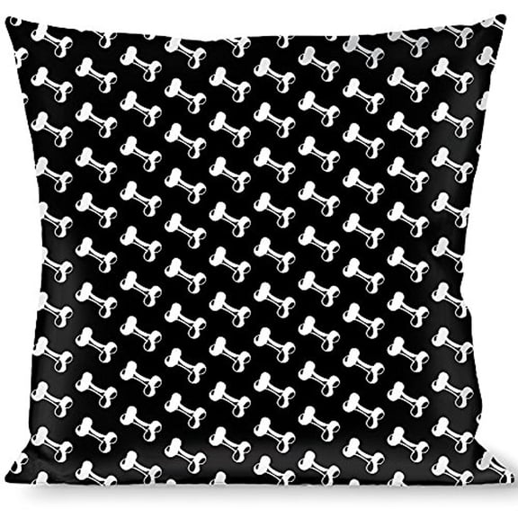 Buckle-Down Throw Pillow - Dog Bone Black White