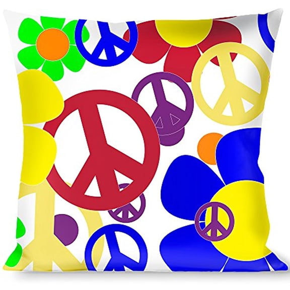 Buckle-Down Throw Pillow - Flower Peace Power