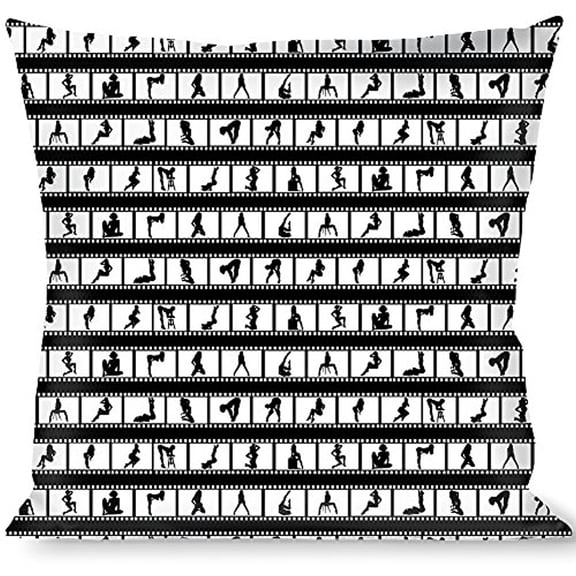 buckle-down throw pillow - girls posing film strip white black