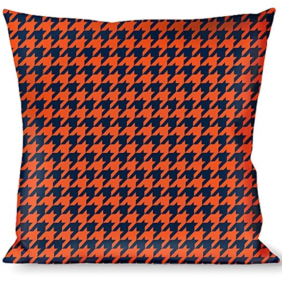 Buckle-Down Throw Pillow - Houndstooth Orange Blue
