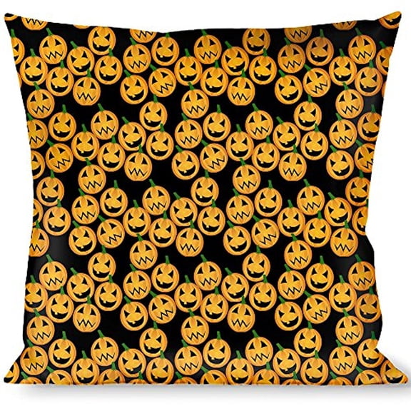 Buckle-Down Throw Pillow - Jack-o'-Lantern Collage Black