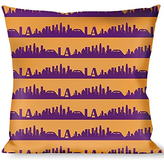 buckle-down throw pillow - los angeles solid skyline la gold purple