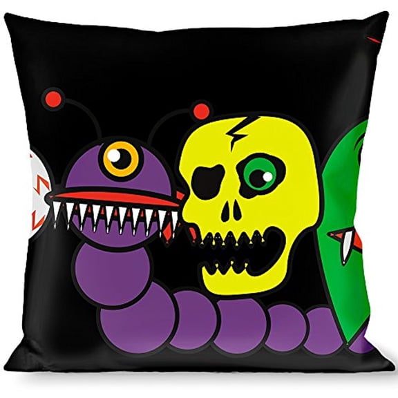 Buckle-Down Throw Pillow - Monsters C U Black