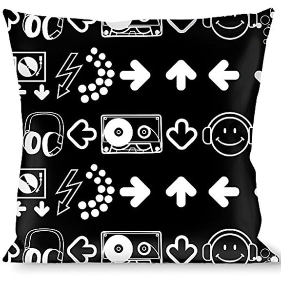 Buckle-Down Throw Pillow - Music Happy Face