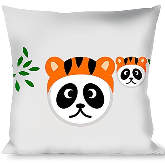 buckle-down throw pillow - panda w tiger hat