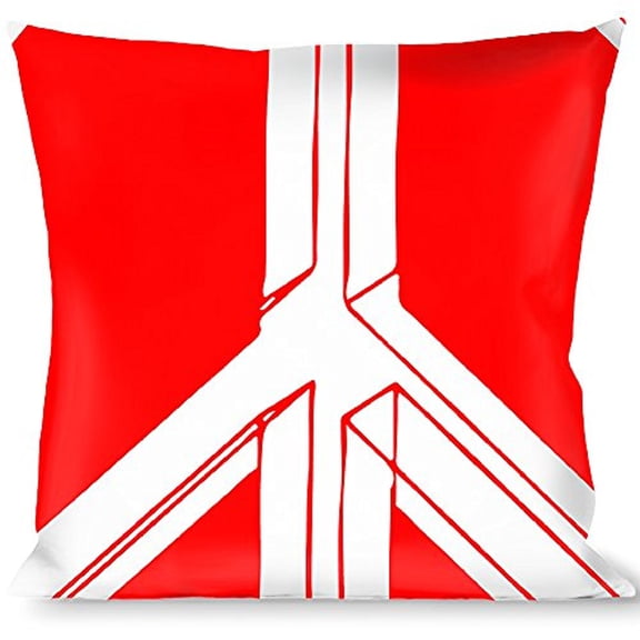 buckle-down throw pillow - peace sketch red white