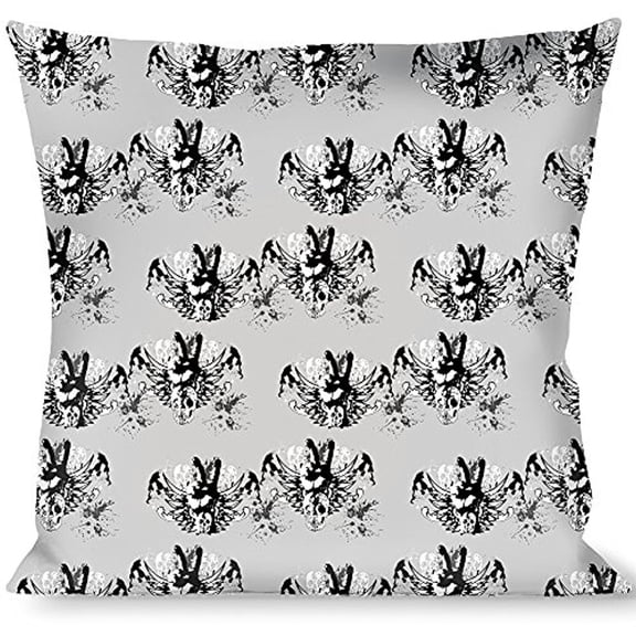 Buckle-Down Throw Pillow - Peace w Wings Gray