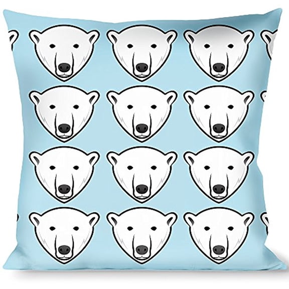 Buckle-Down Throw Pillow - Polar Bear Repeat Baby Blue
