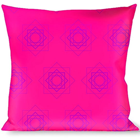 Buckle-Down Throw Pillow - Rotating Squares Pink Purple