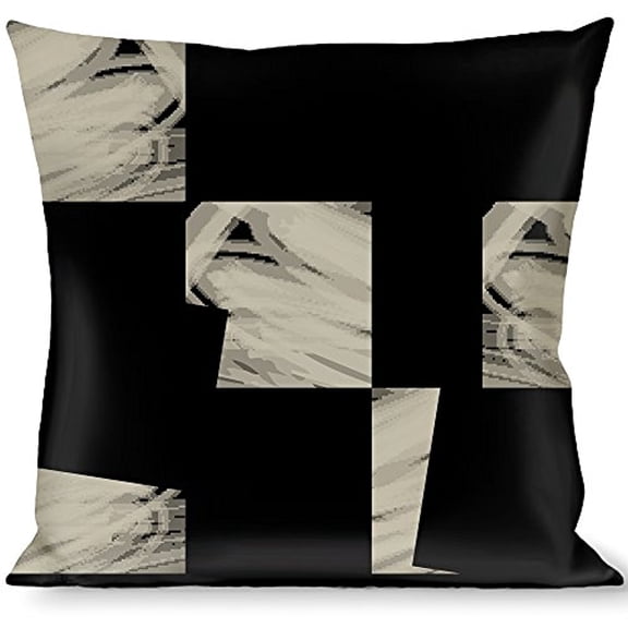 Buckle-Down Throw Pillow - Scribble Checker Black White