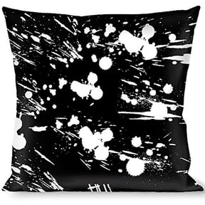 buckle-down throw pillow - splatter black white