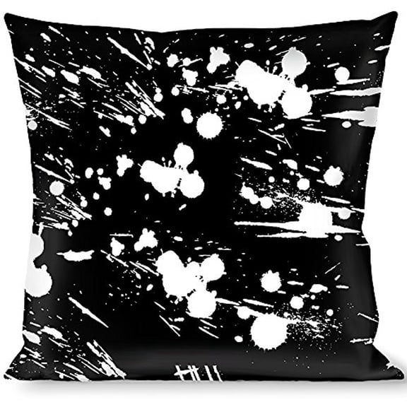 buckle-down throw pillow - splatter black white