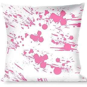 buckle-down throw pillow - splatter white pink