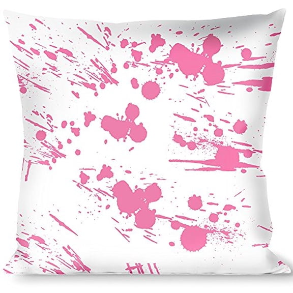 buckle-down throw pillow - splatter white pink