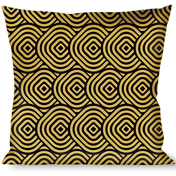 Buckle-Down Throw Pillow - Square Target Gold Black